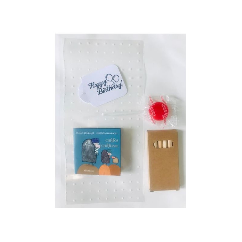 Imperdible con pinturas y piruleta