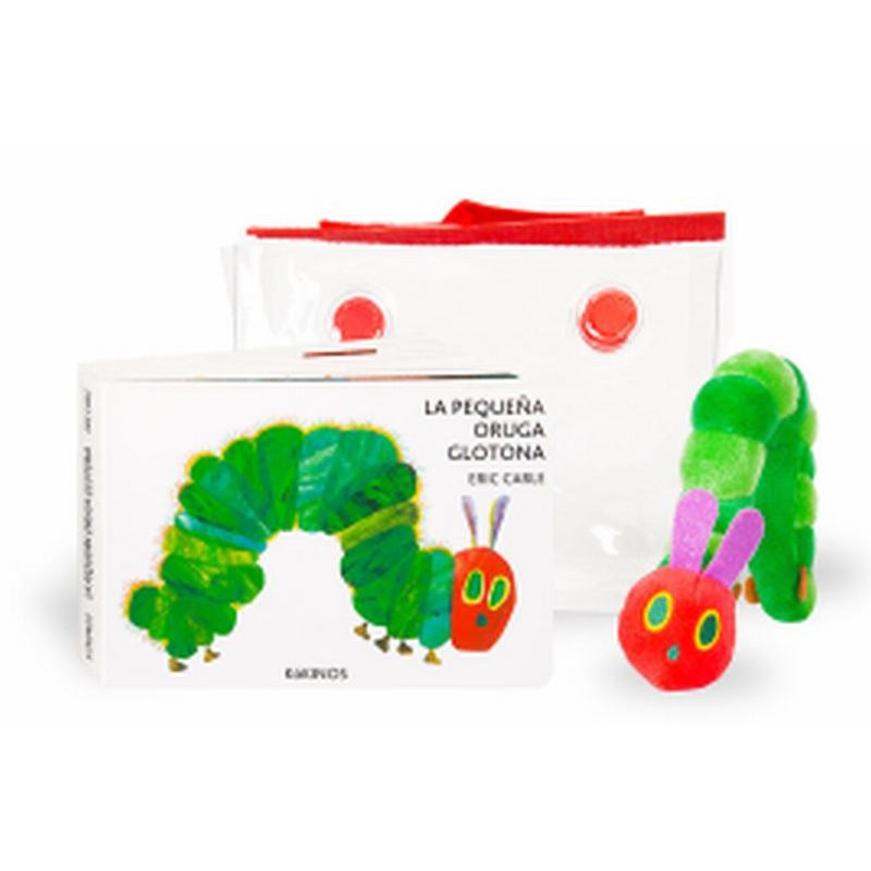 Pequeña oruga glotona con peluche