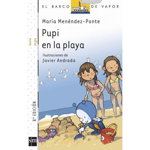 Pupi en la playa (barco de vapor serie blanca)